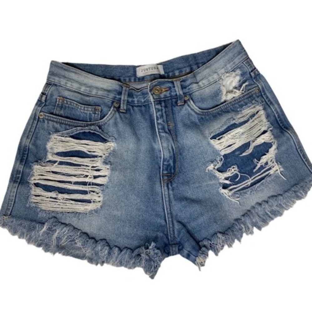 Just USA‎ Distressed High Rise Jean Shorts, SZ M